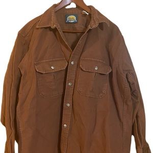 Cabela’s brown button down flannel shirt jacket